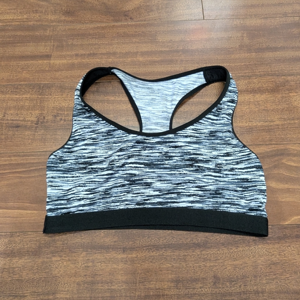 Zone Pro Black and Gray Sports Bra